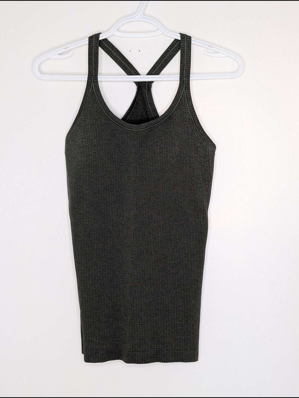 LULULEMON Ebb To Street Ribbed Tank Top - Olive Green